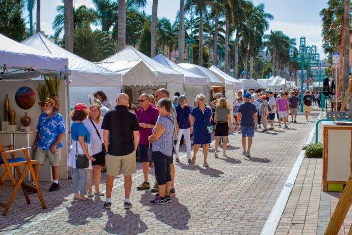 The Boca Museum Art Festival in Mizner Park on February 1 & 2, 2025, in Boca Raton, Florida.